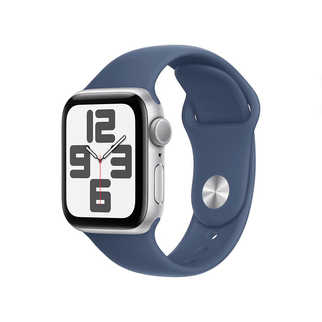 Apple Watch Series SE Silver Aluminum Denim Sport Band-40mm
