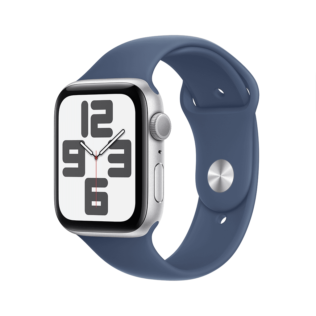 Apple Watch Series SE Silver Aluminum Denim Sport Band-44mm