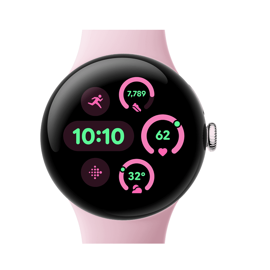 Google Pixel Watch 3 41mm  Polished Silver Aluminium Case 