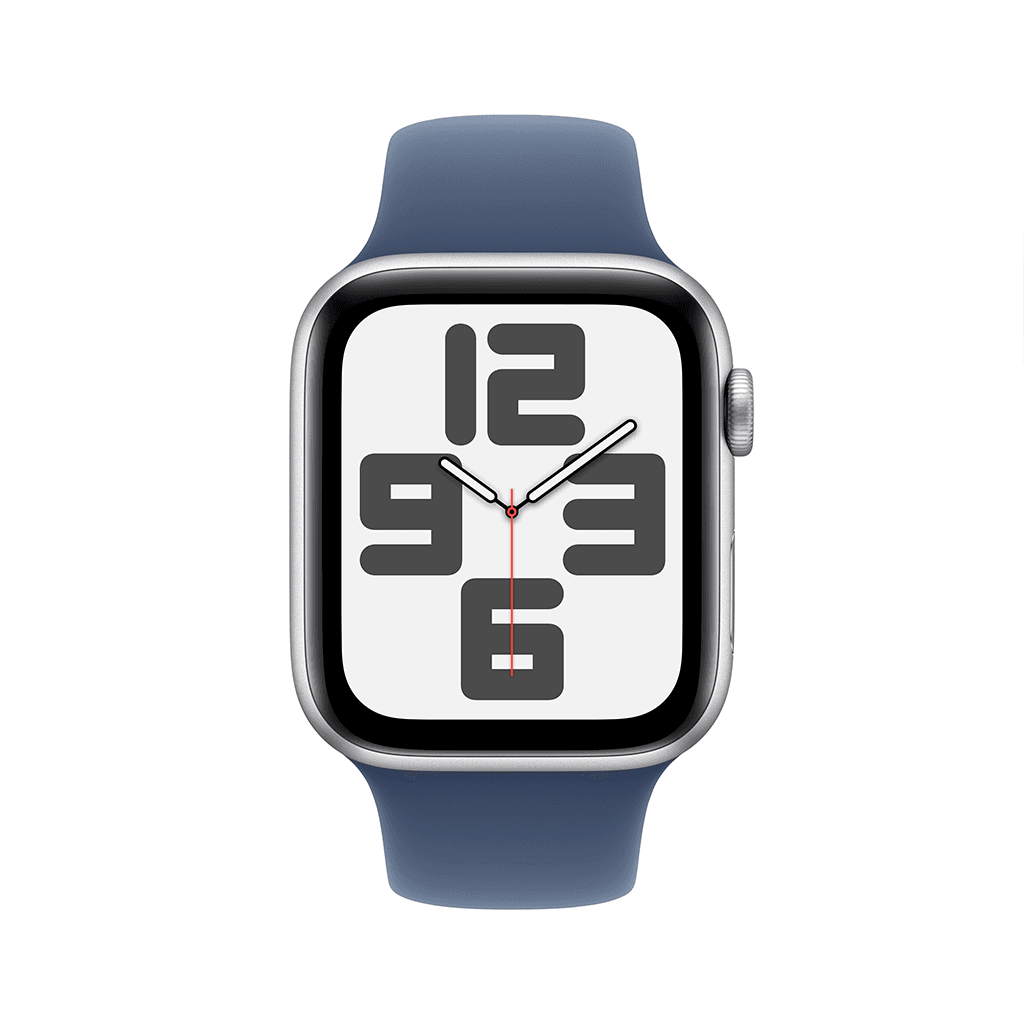 Apple Watch Series SE Silver Aluminum Denim Sport Band-44mm