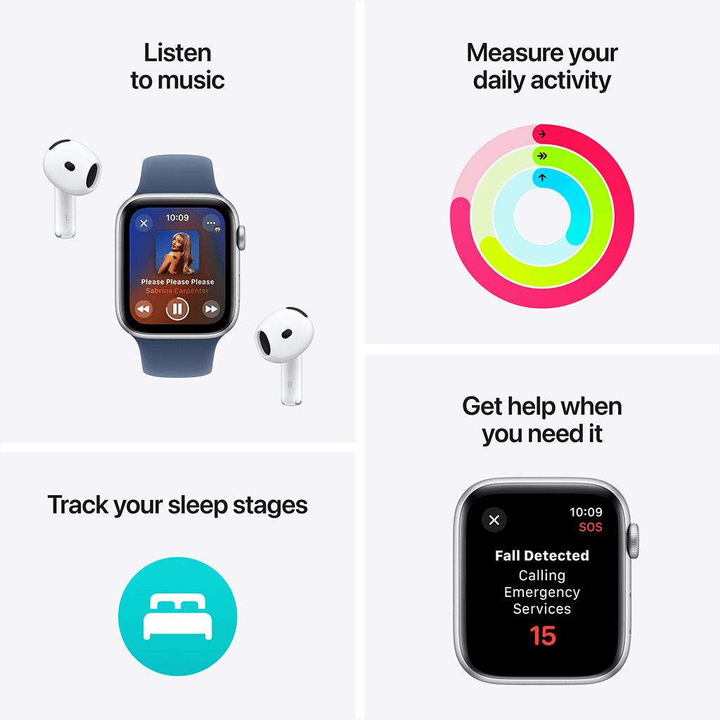 Apple Watch Series SE Midnight Aluminum Midnight Sport Band-40mm