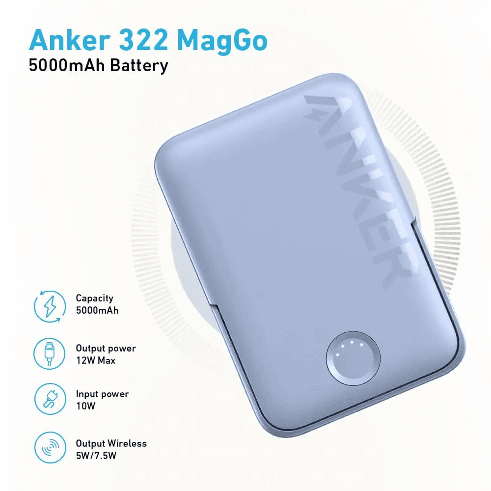 Anker Power Bank 322 MagGo 5000mAh Black