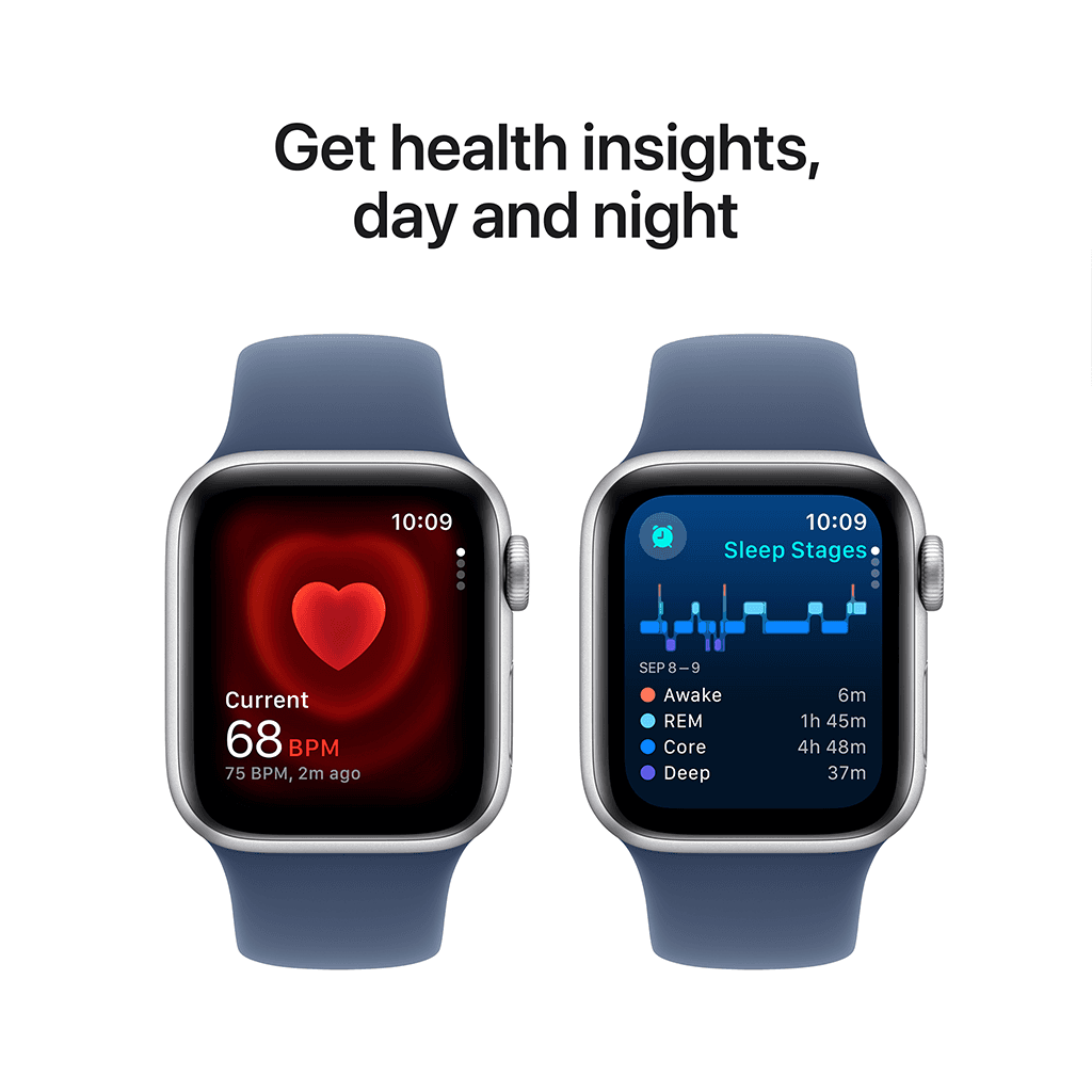 Apple Watch Series SE Silver Aluminum Denim Sport Band-40mm